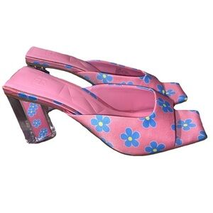 Giani Bini GB Floral Slipper Heels Women’s 6.5 Pink Blue
